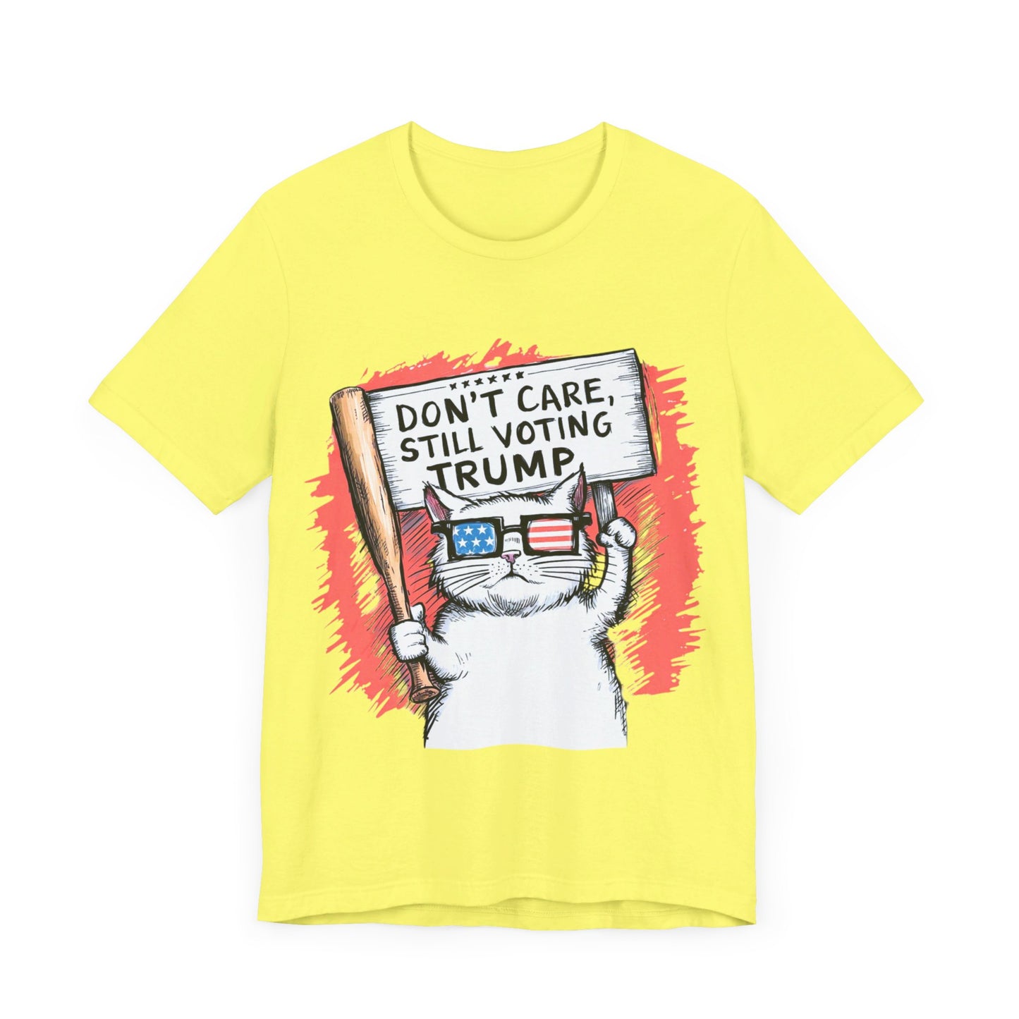 Funny Trump Comfort Colors Shirt, Don't Care Still Voting Trump Shirt, Trump Gift, Election 2024 Tee, Patriotic Cat, Funny Political Tee