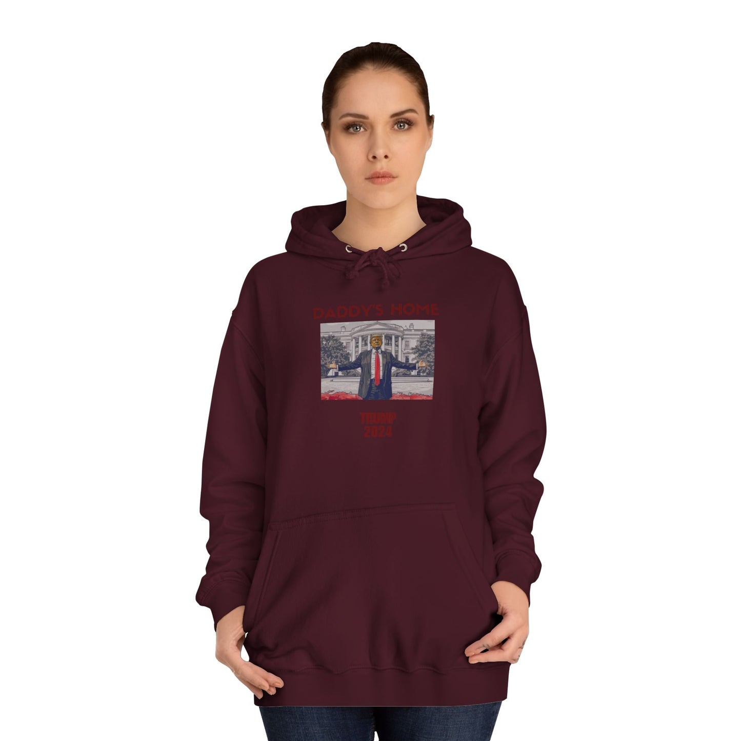 Daddys Home Trump 2024 Hoodie Stop The Witch Hunt Trump 2024 Free Trump MAGA Apparel Ultra Maga Lets Go Make America Great Again