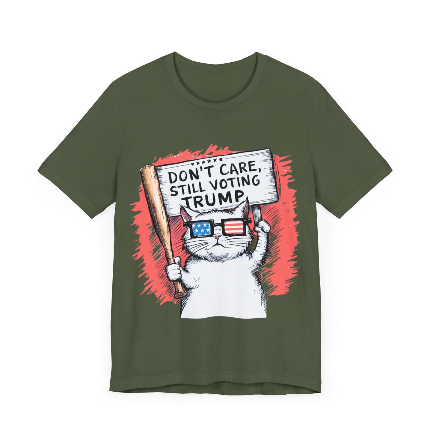 Funny Trump Comfort Colors Shirt, Don't Care Still Voting Trump Shirt, Trump Gift, Election 2024 Tee, Patriotic Cat, Funny Political Tee