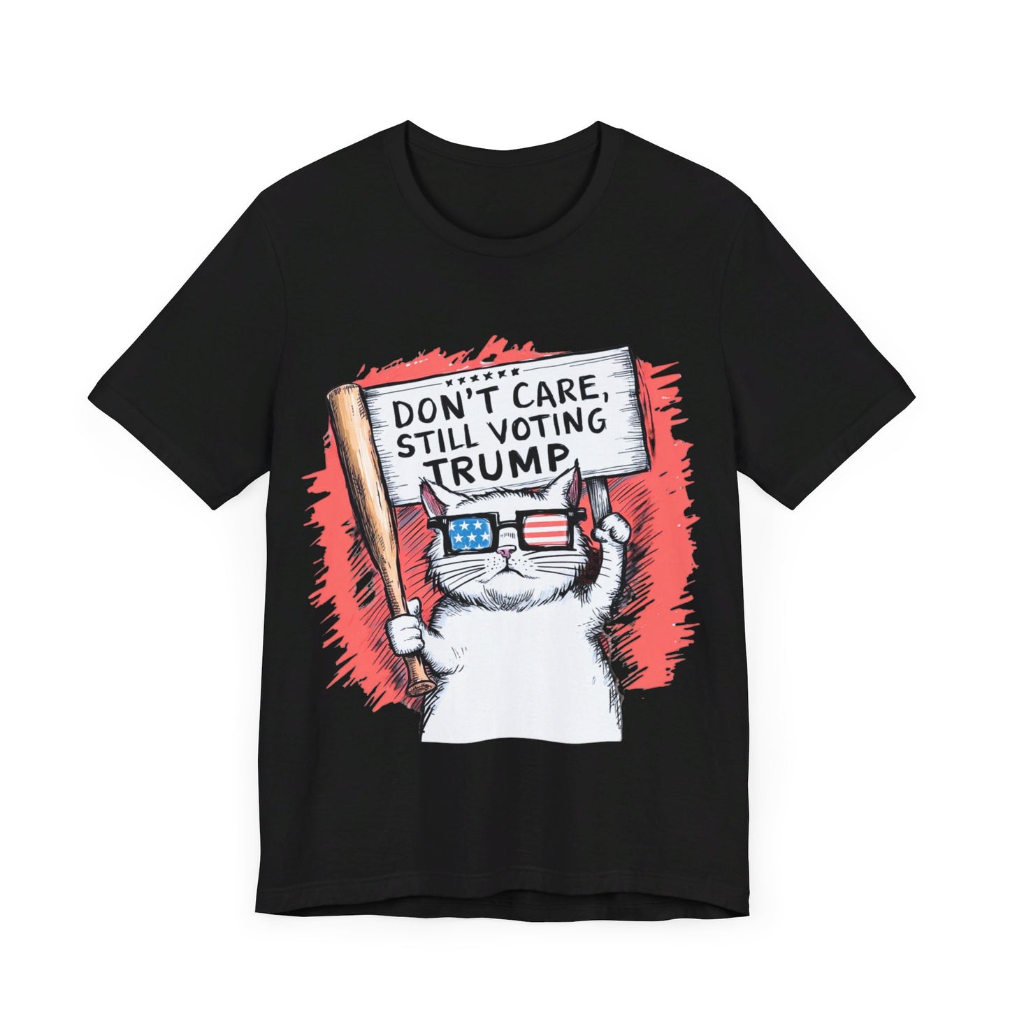 Funny Trump Comfort Colors Shirt, Don't Care Still Voting Trump Shirt, Trump Gift, Election 2024 Tee, Patriotic Cat, Funny Political Tee